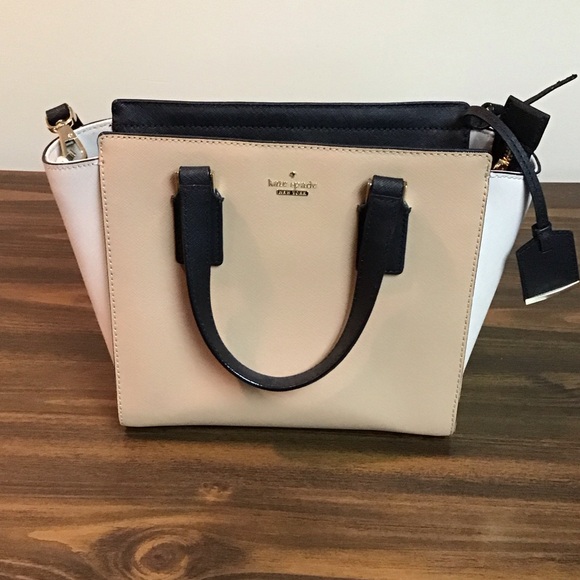 kate spade Handbags - Kate Spade Black and Cream Satchel. NWOT
